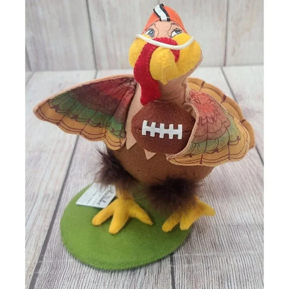 Annalee Dolls Felt Touchdown Turkey Figure Football Thanksgiving 10" 2013 New - Picture 1 of 8